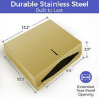 Paper Towel Dispenser Wall Mount, Brushed Gold Stainless Steel Commercial Paper - Image 5