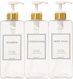 Modern Gold Design Large 27 oz Shampoo and Conditioner Dispensers by HARRA+HOME