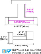 Angle Simple Towel Hook for Bathroom, SUS 304 Stainless Steel Double Robe Coat - Image 9