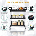 Plastic Utility Carts with Wheels, Heavy Duty 510lbs Capacity Rolling Service - Image 5