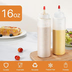 Squeeze Bottles, 16oz Leak-Proof Wide Mouth Condiment Squeeze Bottles - Image 2