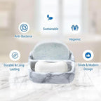 MyGift 5.4 Inch Deluxe Modern White Marble Pattern Resin Double Sponge Holder - Image 6