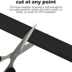 ToLanbbt Black Door Window Weather Stripping Self Adhesive Foam Tape High - Image 3