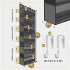 HOMELUX THEORY 2PC Heavy Duty Over the Door Organizer 55x14x6.7, 6 Large Front - Image 2