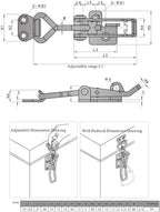 Adjustable Latch Buckle Cabinet Boxes Lever Handle Toggle Catch Latch Lock - Image 3