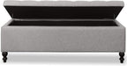 Storage Ottoman 50.2 Inches Upholstered Fabric Bench，Button Tufted - Image 8