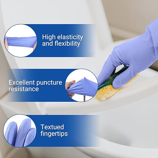JMU 200 Pcs Nitrile Gloves Large, Disposable Nitrile Exam Gloves Latex Free - Image 6
