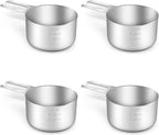 4PCS 1Cup Single Measuring Cup, Stainless Steel Measure Scoop, Metric and US by BERYLER