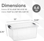 Superio Storage Bins with Lids- 4 Pack, 6.6 Qt Clear Boxes - Image 2