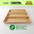 2-Piece V-Shaped Bamboo Drawer Organizer - Image 4