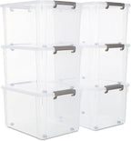 Citylife 6 Packs 58.1 QT Plastic Storage Bins by CitylifeHomeOrganization