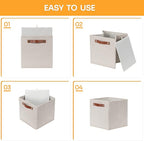 DULLEMELO Storage Boxes for Shelves Closet Storage, Sturdy Home Organization - Image 4