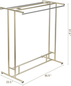 MyGift 4ft Tall Brass Tone Stainless Steel Freestanding Garment Rack, Heavy - Image 5