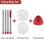 2 Spin Mop Head Replacement, 1 Base, 1 Mop Handle Combo Mops Set Compatible - Image 6