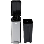 Global Industrial 12 Gallon Stainless Steel Slim Trash Can, Rectangular - Image 2