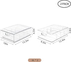 MineSign 2Pack Stackable Fridge Drawers Pull-Out Bins Divided Produce Saver - Image 3