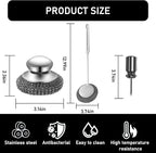 Stainless Steel Wool Metal Wire Scrubber Sponge Scouring Pads Brush Set - Image 3