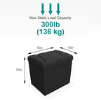 Folding Storage Ottoman Bench, 15 Inches End of Bed Bench, Folding Ottoman - Image 3