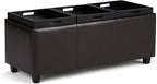 SIMPLIHOME Avalon 42 inch Wide Contemporary Rectangle Storage Ottoman in - Image 7