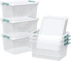 Zopnny 6-Pack 35 Quart Plastic Latch Storage Box - Image 7