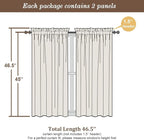 Chyhomenyc Taupe Sheer Curtains 45 Inch Long 2 Panels, Light Filtering Rod - Image 4