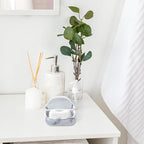 MyGift 5.4 Inch Deluxe Modern White Marble Pattern Resin Double Sponge Holder - Image 3