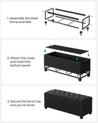 SONGMICS Storage Ottoman Bench, Foot Rest - Image 7