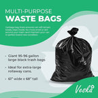 Veska 95-96 Gallon Trash Bags Heavy Duty 95-96 Gallon Trash Bags Large Black - Image 7
