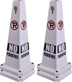 4-Pack 26.5" Caution Cones, 4-Sided Visible Safety Signs by OranclUS