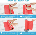AIDEA Microfiber Cleaning Cloth Roll, 75PK Red, Reusable Paper Towels Tear Away - Image 7