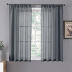 Tollpiz Sheer Curtains Linen Textured Bedroom Curtain Sheers Light Filtering by Tollpiz