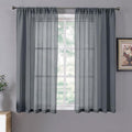Tollpiz Sheer Curtains Linen Textured Living Room Curtain Sheers Light by Tollpiz
