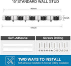 IMILLET 2 Pack Wall Mount Broom Holder Stainless Steel 5 Racks - Image 6