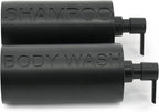Matte Black Resin 2 Piece Shampoo and Body Wash Dispenser Set, Luxurious - Image 7