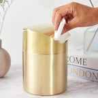 Stainless Steel Trash Can with Swing Lid, Mini Countertop Trash Bin Bathroom - Image 2