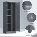 Broom Closet Storage Cabinet, Steel Locking Cabinet - Image 4
