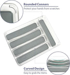 5 Compartments Silverware Tray for Drawer, Plastic Utensil Cutlery Drawer - Image 4