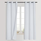 PONY DANCE White 100% Black Out Curtains 54 inch Length, Thermal Insulated by PONYDANCE