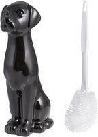 Black Labrador Ceramic Toilet Brush Holder - Image 3