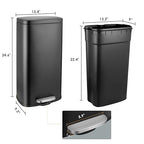 AthLike Trash Can, Stainless Steel Kitchen Garbage Can, Step Waste Bin - Image 6