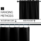 Pickluc Black Cafe Curtain 36 Inches Length, Rod Pocket Small Kitchen Curtain - Image 2