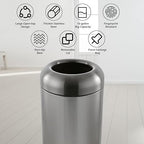 Dyna-Living Stainless Steel Trash Can Outdoor Large Garbage Can - Image 2