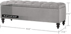 Storage Ottoman 50.2 Inches Upholstered Fabric Bench，Button Tufted - Image 2