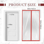 Amylove Zipper 60 x 102 Inch Dust Barrier Kit Red Edged Temporary Construction - Image 2