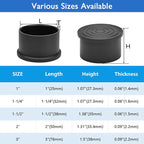 4 Pcs 3" Round Rubber Chair Leg Caps, PVC Table Leg Covers, Flexible & - Image 9