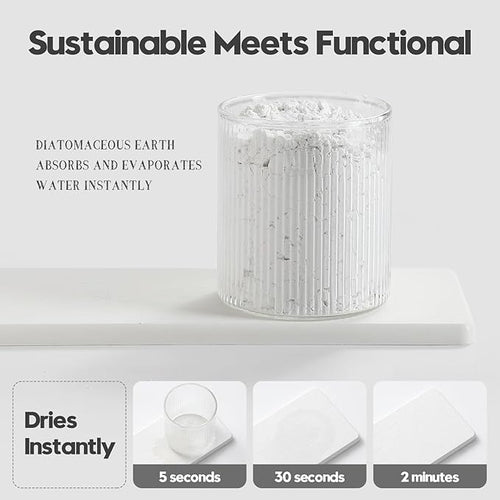 3PCS Bathroom Sink Vanity Trays, Quick Stone Drying Mat Dish Soap Dispenser - Image 2