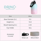 DRINCO Stainless Steel Water Bottle Spout Lid Vacuum Insulated Double Wall - Image 3