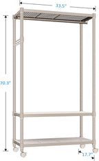 IZEUK Heavy Duty Rolling Garment Rack Wire Clothes Rack - Image 7