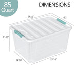 Zopnny 2-Pack Large Latching Box, 85 Quart Plastic Storage Bin - Image 2