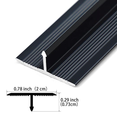 3Pcs Aluminum T Molding Trim & Floor Transition Strips, Flat Divider Strip - Image 2